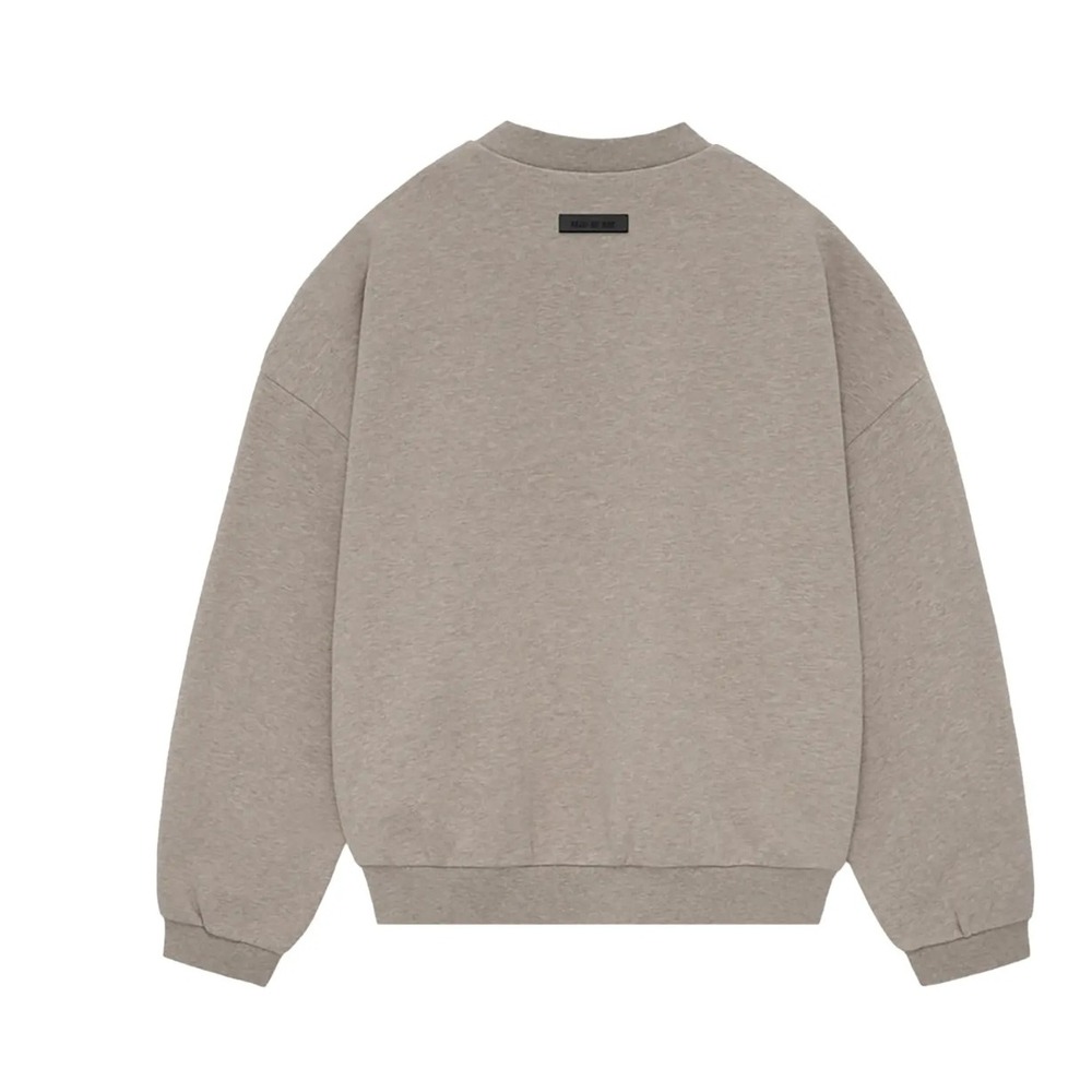 Fear of God Essentials Crewneck Sweatshirt Mens M Core Heather Beige Side Pocket